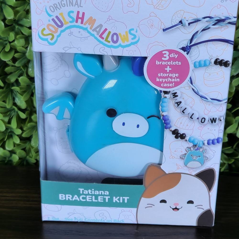 Squishmallows Tatiana Bracelet Kit DIY Jewelry Making Set with Keychain Case NEW